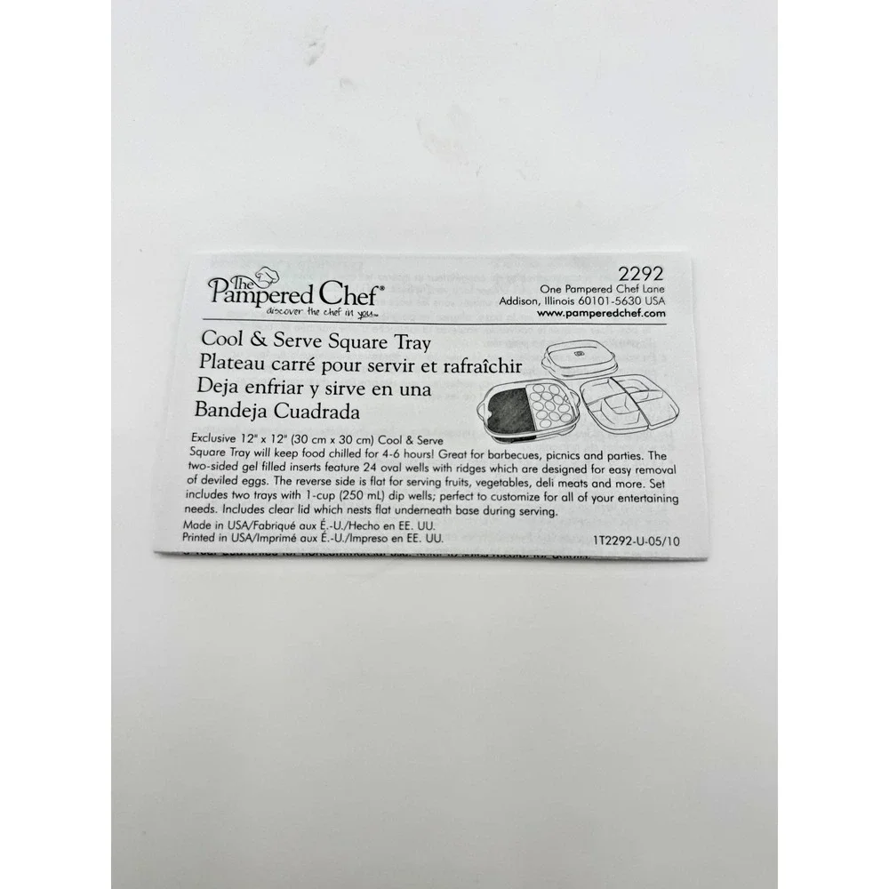 The Pampered Chef: Cool & Serve Tray (6 Pieces) Model 2292 New In Box